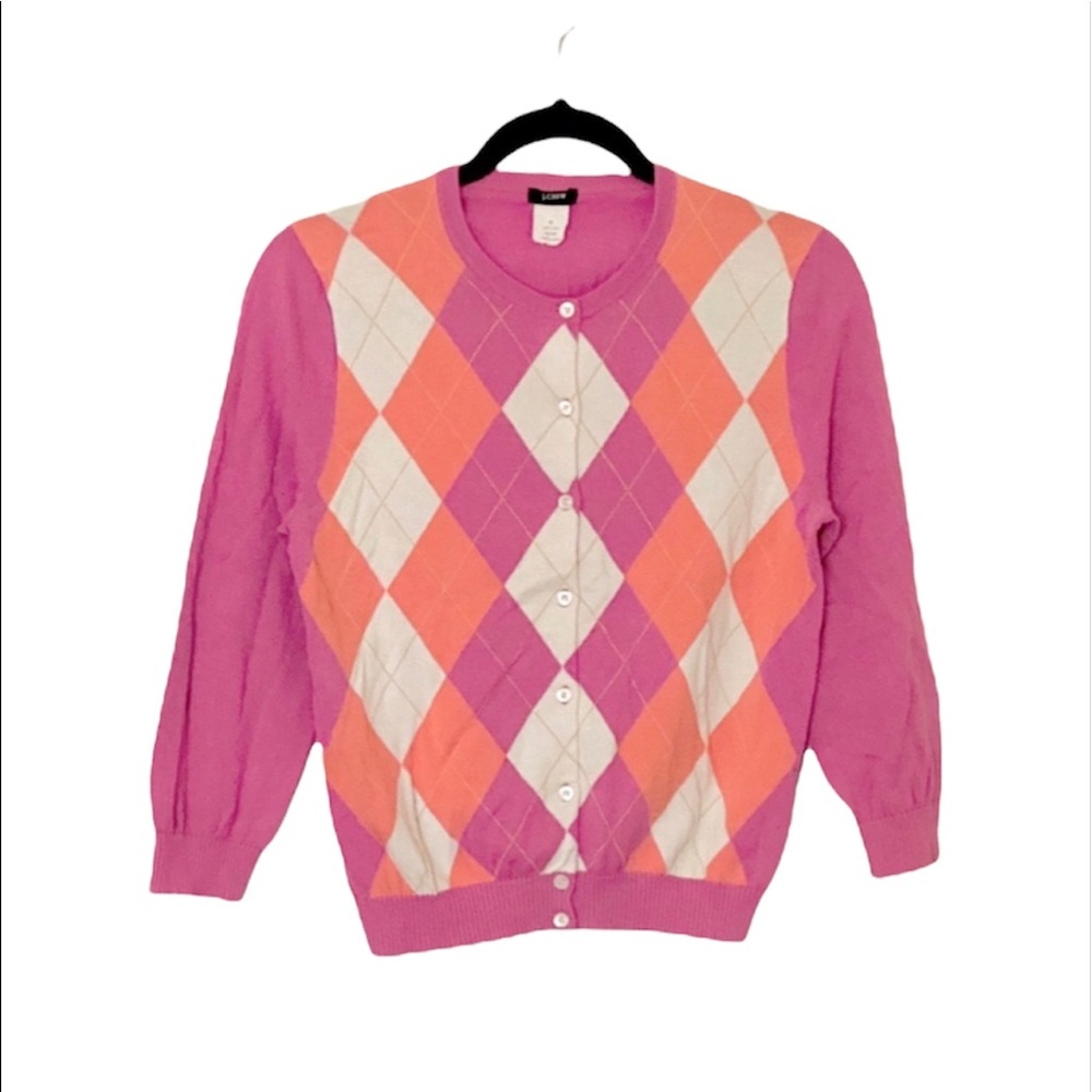New J Crew: Girls Medium Cute Berry Plaid Button Up Sweater